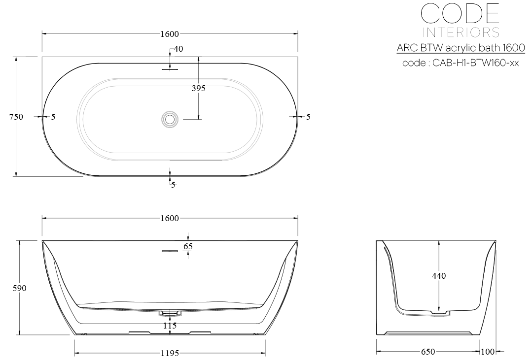 code-arc-btw-acrylic-bath-1600-gloss-white-technical-specs