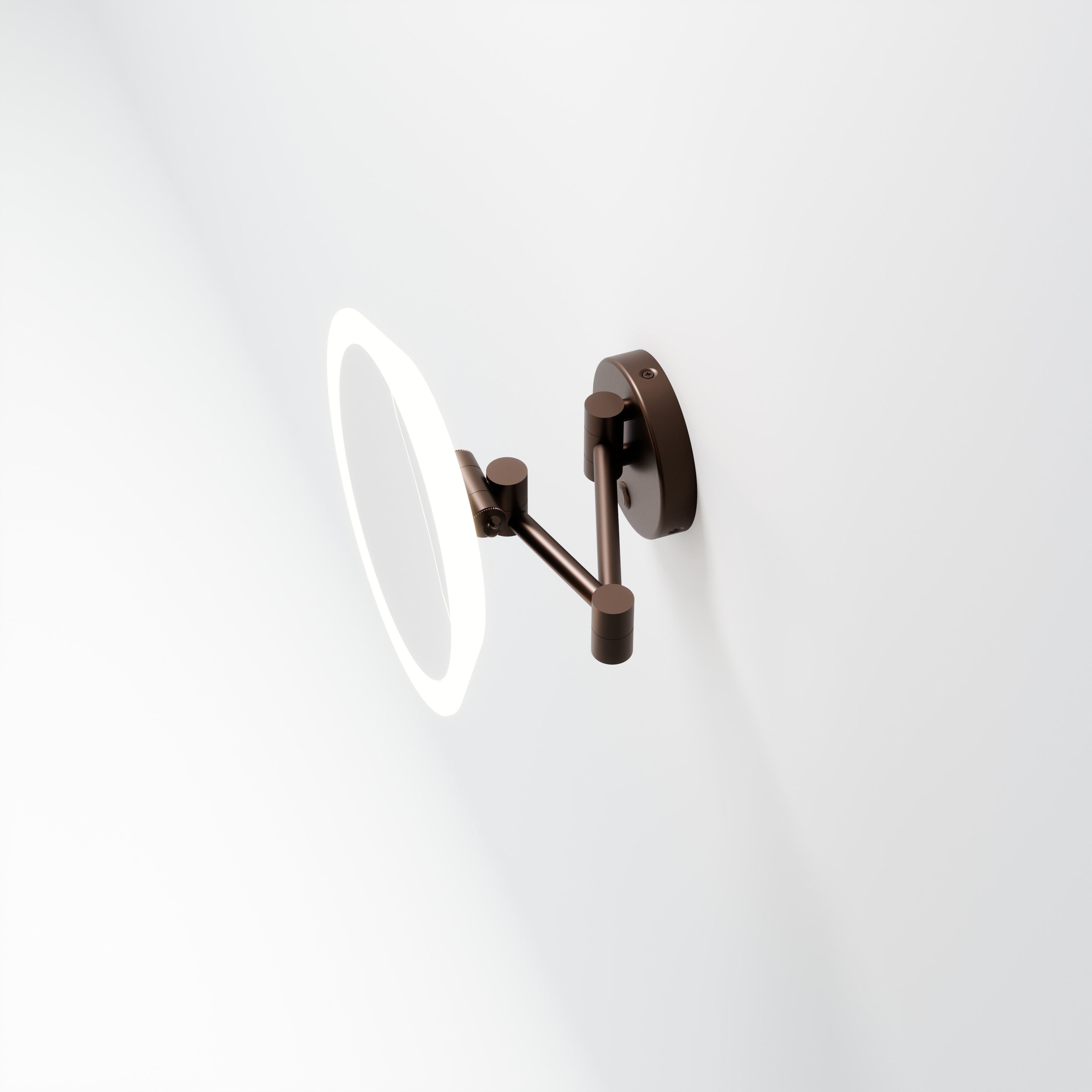 Code-Neo-LED-Makeup-Mirror-In-Brushed-Bronze-Light-On-Arm-Extended