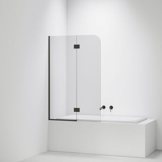 Pillar-Fluted-Bath-Glass-Panel-Drop-In-Bath-With-Gunmetal-Pvd-Channel-And-Hinges