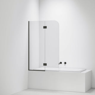 Super-Clear-Bath-Glass-Panel-Drop-In-Bath-With-Gunmetal-Pvd-Channel-And-Hinges