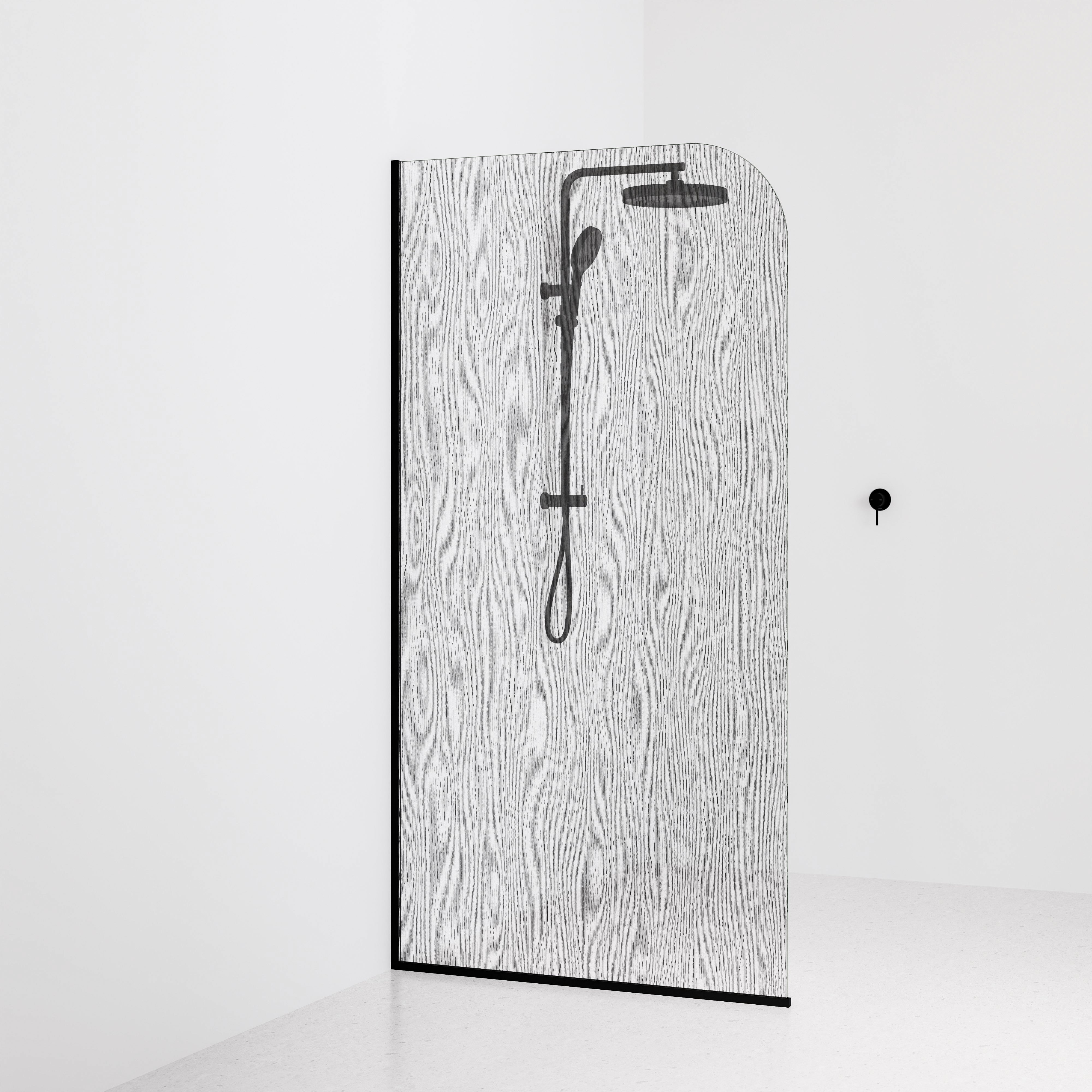 Code-Interiors-Allure-Patterned-Shower-Glass-Panel-1050-MM-With-Matte-Black-Channel