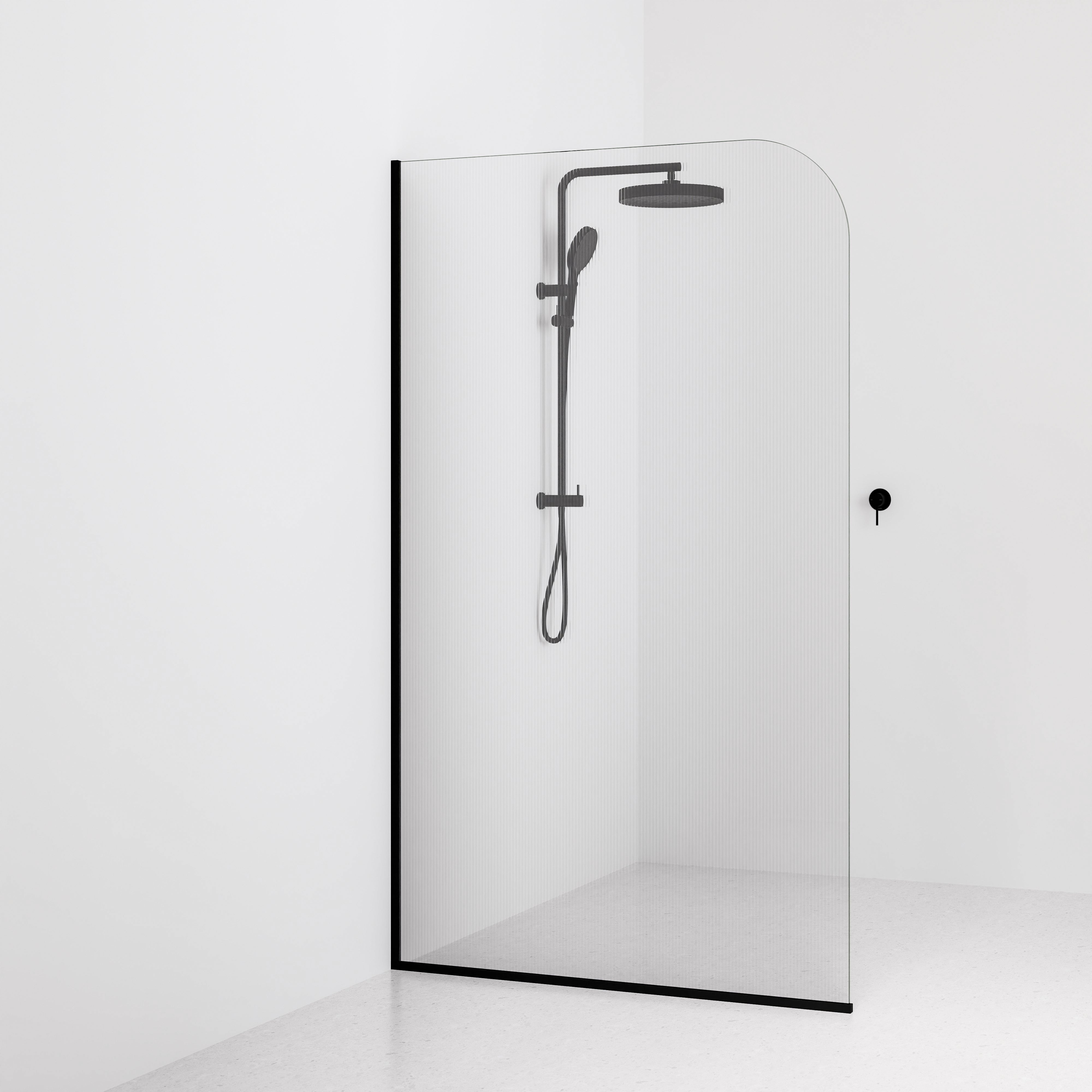 Code-Interiors-Pillar-Fluted-Shower-Glass-Panel-1200-MM-With-Matte-Black-Channel