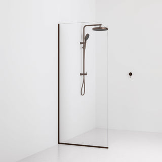 Code-Interiors-Clear-Shower-Glass-Panel-900-MM-With-Brushed-Bronze-Channel