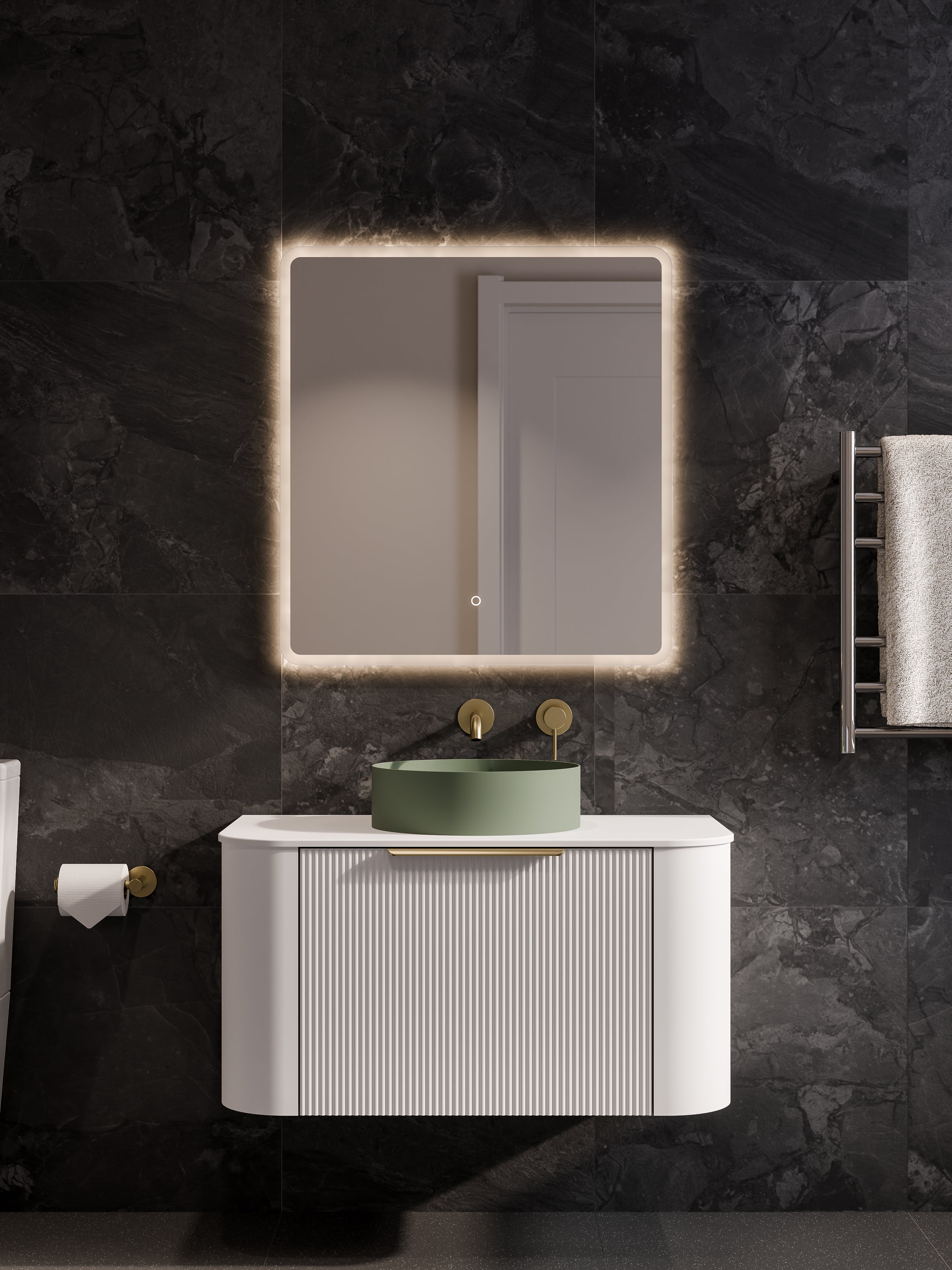 code-nature-900-pillar-vanity-range-matte-white-one-drawer