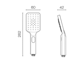 SQUARE OR ROUND REPLACEMENT SHOWER HAND PIECE - 5 COLOURS