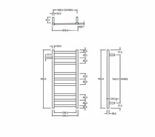 square-heated-towel-ladder-spec-sheet