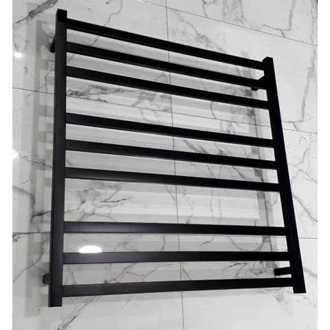 ELITE SQUARE HEATED TOWEL LADDER 900X850MM BLACK