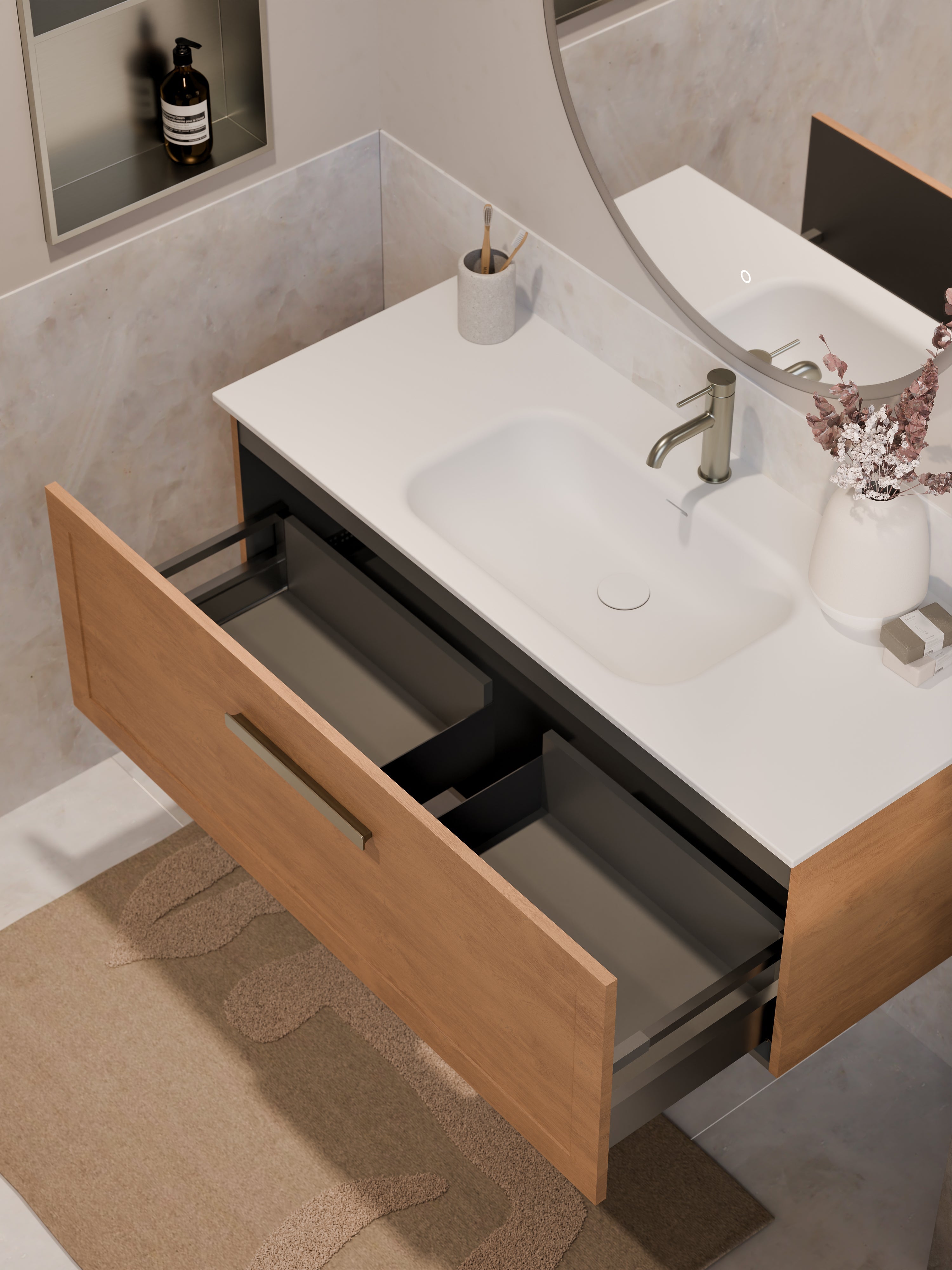 lineare-1200-loft-single-drawer-vanity-devon-oak