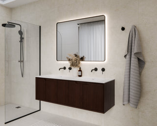 Aria-1500-Double-Inset-Basin-Vanity-Walnut-Ash-With-Rectangle-Aura-LED-Mirror-And-Nature-Tapware-Bathroom-Setting