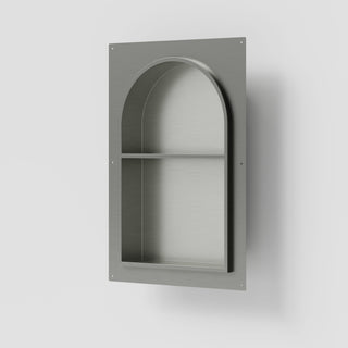 Acacia Arch Shower Niche with Shelf