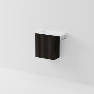 Aria 450 WC Vanity with Offset 600 Basin & Towel Rail