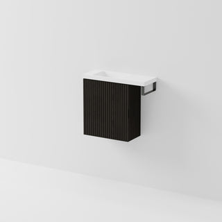 Aria 450 WC Vanity with Offset 600 Basin & Towel Rail