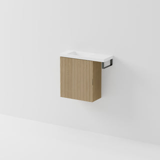 Aria 450 WC Vanity with Offset 600 Basin & Towel Rail