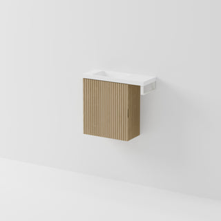 Aria 450 WC Vanity with Offset 600 Basin & Towel Rail