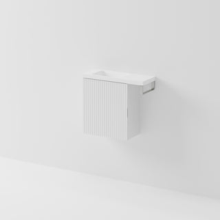 Aria 450 WC Vanity with Offset 600 Basin & Towel Rail