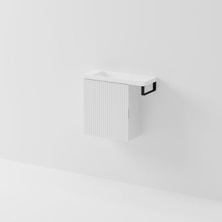 Aria 450 WC Vanity with Offset 600 Basin & Towel Rail