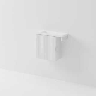 Aria 450 WC Vanity with Offset 600 Basin & Towel Rail