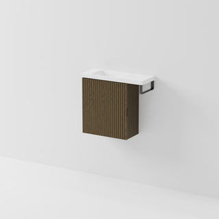 Aria 450 WC Vanity with Offset 600 Basin & Towel Rail