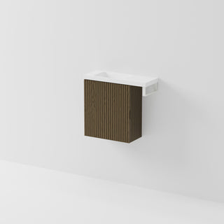 Aria 450 WC Vanity with Offset 600 Basin & Towel Rail