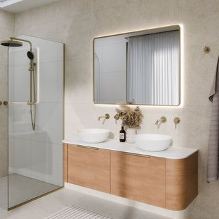 aura-framed-rectangle-led-mirror-in-brushed-brass-bathroom-setting