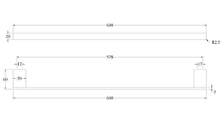 NATURE TOWEL RAIL 600MM