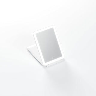 solace-travel-led-mirror-in-matte-white-with-led-light-on