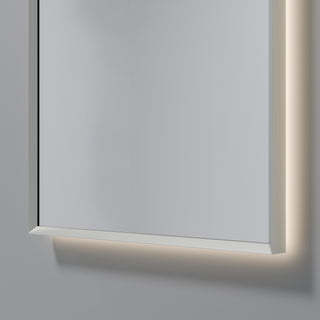 code-interiors-aura-led-arch-500-mirror-brushed-nickel-frame-close-up
