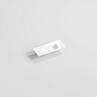 Navarra Slim 900 single bowl vanity top side profile in gloss white