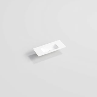 Navarra Slim 900 single bowl vanity top side profile in matte white