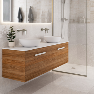 Hako 1500 Double Basin Vanity | Villastone Slab Top