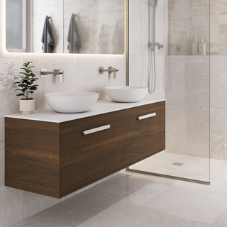 Hako 1500 Double Basin Vanity | Villastone Slab Top