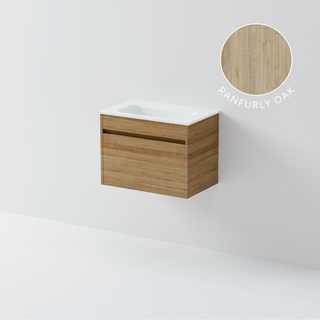Luxe 600 Slim Wall Hung Vanity | 1 Drawer