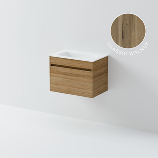 Luxe 600 Slim Wall Hung Vanity | 1 Drawer