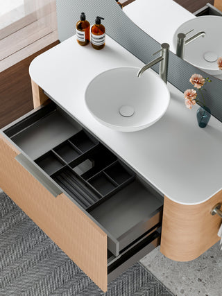 Nature 1200 Vanity | Inset Basin & Pillar Drawer Front