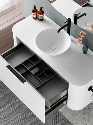 Nature 1200 Vanity | Inset Basin & Pillar Drawer Front