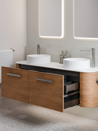 Nature 1500 Vanity | Double Inset Basin & Axel Drawer Front