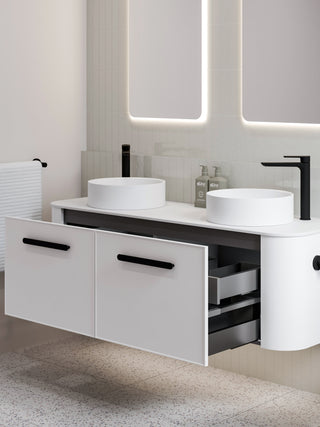 Nature 1500 Vanity | Double Inset Basin & Axel Drawer Front