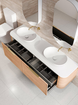 Nature 1800 Vanity | Double Inset Basin & Axel Drawer Front