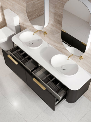 Nature 1800 Vanity | Double Inset Basin & Axel Drawer Front