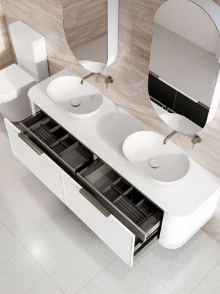 Nature 1800 Vanity | Double Inset Basin & Axel Drawer Front