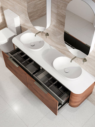 Nature 1800 Vanity | Double Inset Basin & Axel Drawer Front