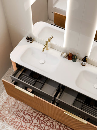 Nature 1800 Vanity | Double Inset Basin & Pillar Drawer Front