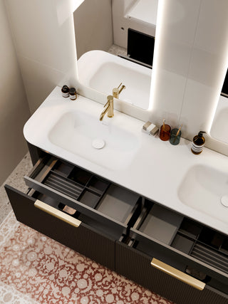 Nature 1800 Vanity | Double Inset Basin & Pillar Drawer Front