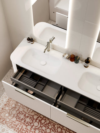 Nature 1800 Vanity | Double Inset Basin & Pillar Drawer Front