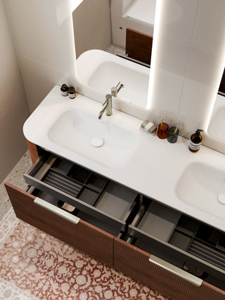 Nature 1800 Vanity | Double Inset Basin & Pillar Drawer Front