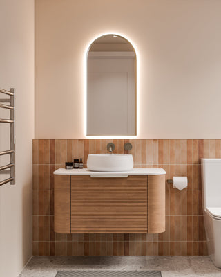 Nature 900 Vanity | Flat Slab Top & Orchard Front