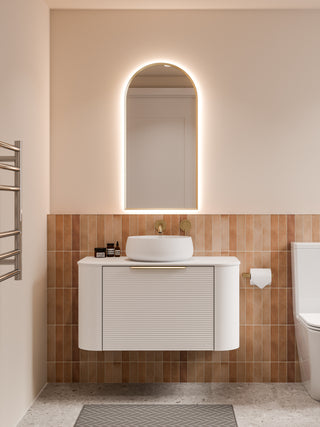 Nature 900 Vanity | Flat Slab Top & Orchard Front