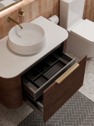 Nature 900 Vanity | Flat Slab Top & Orchard Front