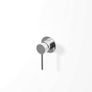 Modern wall-mounted shower control on a white background