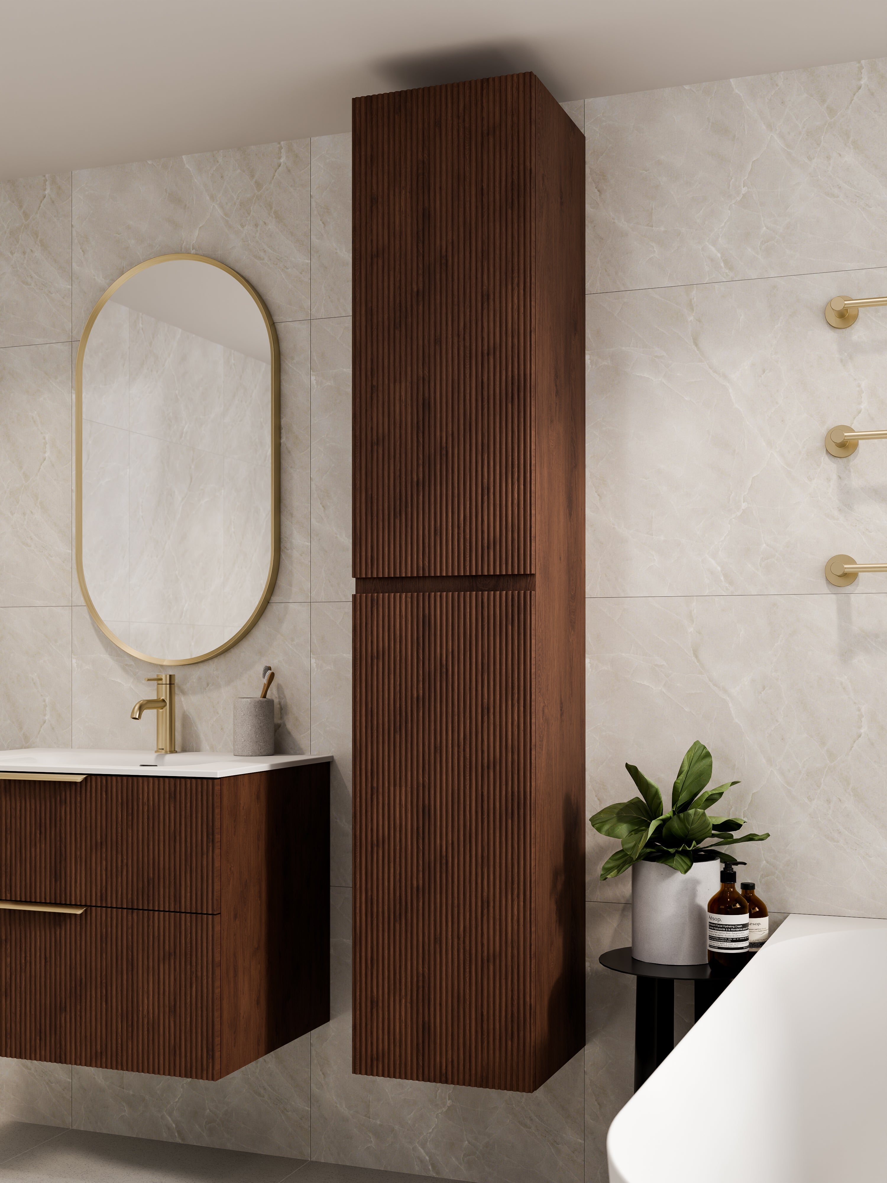 lineare-pillar-vanity-walnut-tower